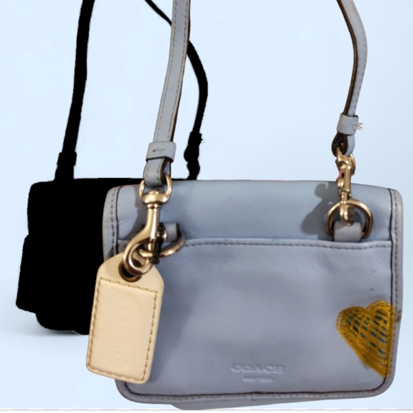 Coach Legacy Leather Mini XB 48005 Periwinkle Blue Crossbody Bag Tag Customized - Picture 7 of 9